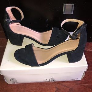 Black High heel suede